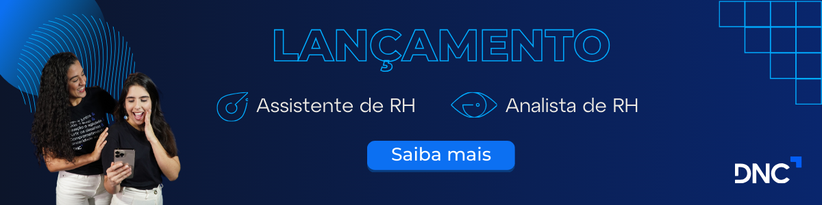 Banner informando as novas formações da DNC para Recursos Humanos: Assistente e Analista de RH. 